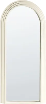 Produktbild von BELIANI Wandspiegel Cremeweiß 170 x 80 cm Bogenform Holzrahmen Vintage Stil Modernes Design Gebogener Geschwungener Spiegel Wanddekoration
