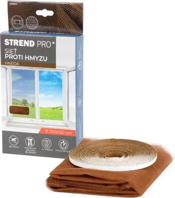 Obrázek produktu pro FlyScreen3 150x130 cm, síť proti hmyzu a komárům, na okno, hnědý PE
