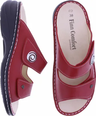 Produktbild von Finn Comfort Colina Damenschuhe, Pantolette, Leder, Rot, lose Einlagen, bequem - Marken Finn Comfort, Rot, leder (nube)