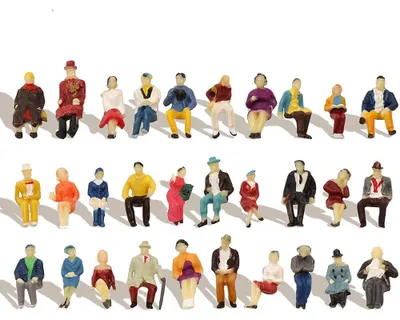 60 Figuren 1:87 HO-Spur, 30 Modelle, mehrfarbig, ABS-Kunststoff