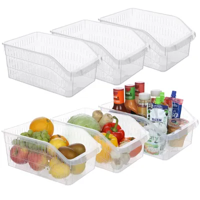 Produktbild von 3er Set Kühlschrank Organizer Aufbewahrungs Box Korb Kiste Vorratsbehälter Küche 3er Set 20 x 30 x 13 cm