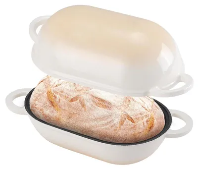 Obrázok produktu pre Forma na pečenie chleba Gusseisen s pokrievkou, priemer 23 cm, objem 2,75 l, farebný prechod do bielej