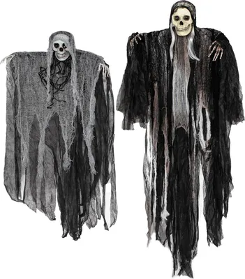 Obrázok produktu pre Halloweenska dekorácia smrťáka na zavesenie, 134 cm a 80 cm