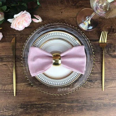 Produktbild von Famanu Servietten wiederverwendbar für Feierlichkeiten, Restaurant, Bankett - Stoffservetten - Set von 12 (40 x 40 cm) - (rosa)