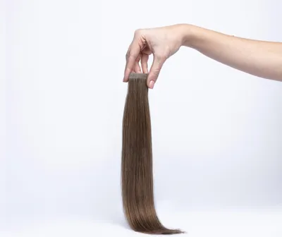 Produktbild von chaarmant Tape In Extensions Classic Echthaar 40 cm 50 g – Haarverlängerung #6 Hellbraun