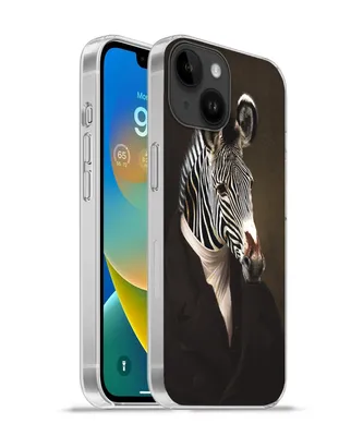 Produktbild von MuchoWow® Handyhülle Schutzhülle Hülle für Apple iPhone 14 - Softcase Zebra - Kunst - Tierkopf Silikon Softcase Handy Hülle - Mobiltelefonhülle