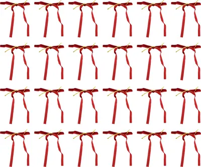 Immagine prodotto di 24pcs velluto archi decorativi Natale ghirlanda nastro per ghirlande matrimonio albero decorazioni vino rosso