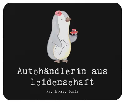 Produktbild von Mr. & Mrs. Panda Mauspad Autohändlerin Leidenschaft - Schwarz - Geschenk, Mousepad, Autohandel, mausteppich, computer, Lustig, Beruf, Mouse Pad, Spruch, pc, Witzig