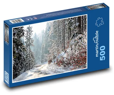 Produktbild von Puzzle 500 Winterpfad im Wald - martinpuzzle