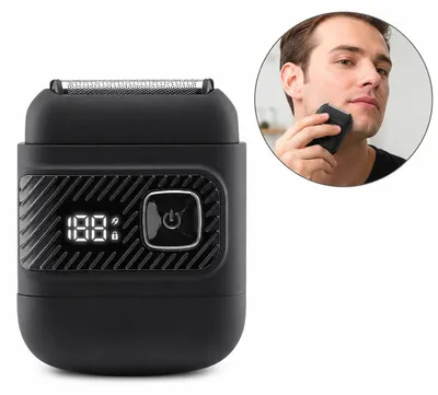 Produktbild von Mini Elektrorasierer Herren, tragbarer Reiserasierer mit USB-C Ladefunktion, 100 Minuten Akkulaufzeit, wasserdichter Nass Trocken Rasierer