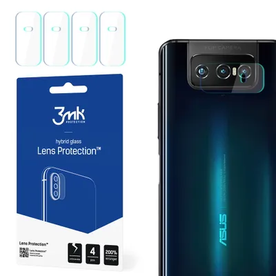 Produktbild von 3mk Hybridglas Lens Protection für Asus Zenfone 7 Kamera Objektiv Kameralinse 0,16mm 6H (4 Stück)