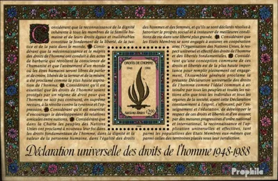 Produktbild von Briefmarken UNO - Genf 1988 Mi Block5 (kompl.Ausg.) postfrisch Menschenrechte