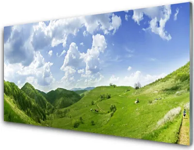 Produktbild von Acrylglasbilder 100x50 Wandbild Druck Gebirge Wiese Natur