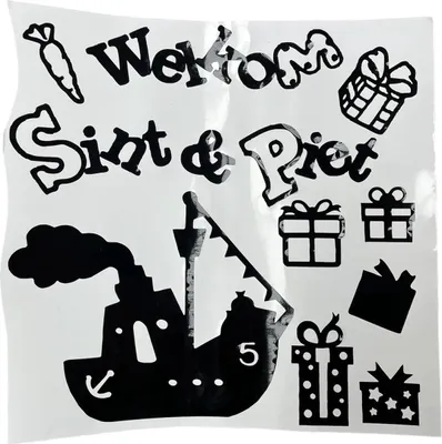 Immagine prodotto di Adesivo per finestre Sinterklaas - Riutilizzabile - Decorazione per finestre - Nero - Sint e Piet - Adesivi singoli