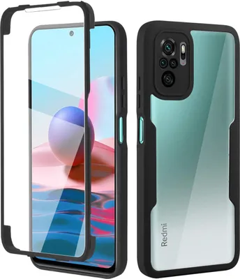 Obrázek produktu pro Redmi Note 10 4G Pouzdro, 360° Kompletní Ochrana s Vestavěným Chráničem Displeje pro Xiaomi Redmi Note 10 4G/Note 10S černé