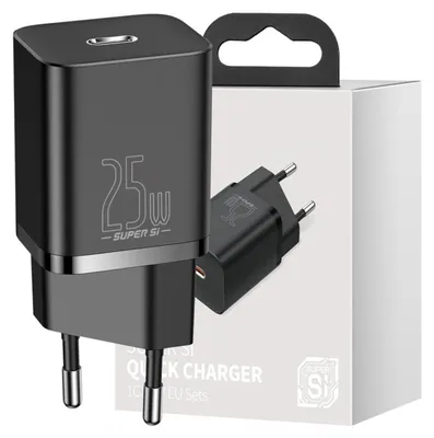 Obrázek produktu pro Baseus Super rychlá nabíječka Handy Usb Type C 25W Pd Qc Black