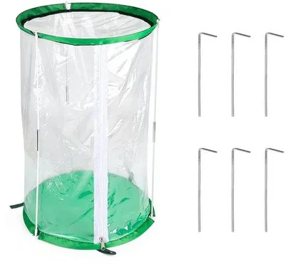 Produktbild von Dailygoods- Gewächshaus Klein - 55 cm x 30 cm - Tragbar - Schädlingsbekämpfung - Pflanzenschutz - Mit 6 Bodenankern - Pflanzenhaus
