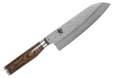 Santoku-Messer, VG-10 Damast, 18 cm Klinge, Walnussholzgriff