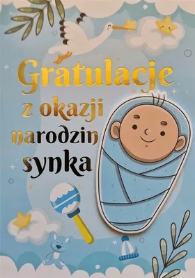Zdjęcie produktu dla Karnet na Narodziny Chłopca z kopertą