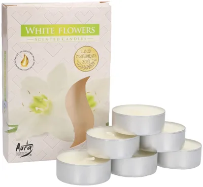 Produktbild von KOTARBAU® 6er Pack Duftkerzen Teelichter White Flowers Duftteelichter Brenndauer 4 Stunden