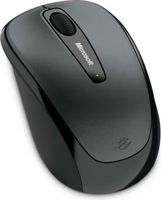 A studio shot of a Microsoft wireless mouse.