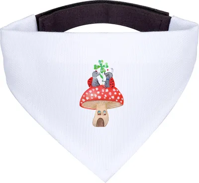 Produktbild von Mr. & Mrs. Panda Halstuch Für Hunde Marienkäfer Fliegenpilz - Weiß - Geschenk, Hund, Fleigenpilzhaus, Lustige Sprüche, Tuch, Haus, Hunde-Halstuch, Hundehalstuch, Zuhause