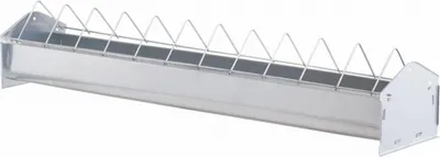 Produktbild von Hühner Geflügel Futtertrog aus verzinktem Stahlblech 100 x 18 cm