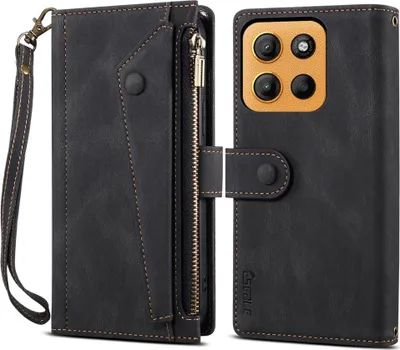 Produktbild von Motorola Moto G15 / G17 (Power) Hülle - Coverup Klapphülle mit Brieftasche - Schwarz