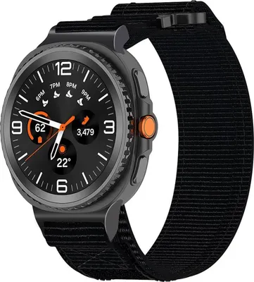 Produktbild von Für Samsung Galaxy Watch 8 / 8 Classic Nylon Armband mit Klettverschluss Schwarz