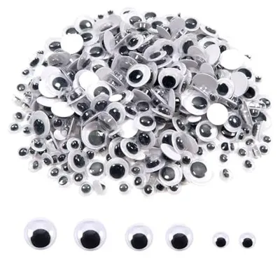Produktbild von Wackelaugen für Bastelarbeiten - Selbstklebend, Rund 5mm, 8mm, 10mm - 300 Stück
