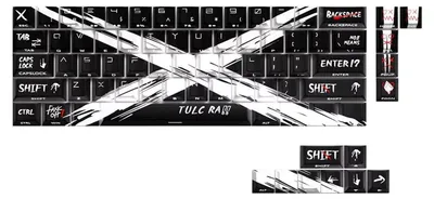 Produktbild von Side ImpRESSE, beleuchtete Tastenkappen-Set, transparent, kompatibel mit Tastaturen mit 60, 61, 65, 67 und 68 Tasten