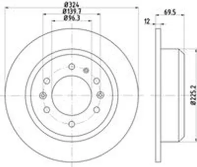 Produktbild von 2x HELLA 8DD 355 114-041 Bremsscheibe Hinterachse