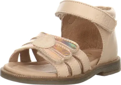 Produktbild von Beige Mädchen Sandalen mit offener Zehenpartie, mehreren Riemen und Klettverschluss