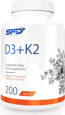 Produktbild von SFD Nutrition D3 + K2 MK-7 Tabletten – 200 Tabletten