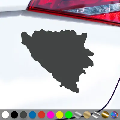 Produktbild von PantherPixel Bosnien Aufkleber Umriss Kontur Reisen Herzegowina Sticker Auto Geschenkidee Farbe Dunkelgrau