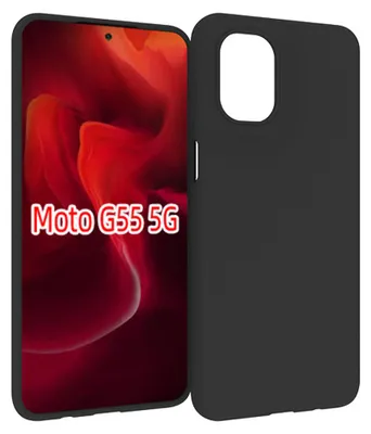 Productafbeelding van MobyDefend Hoesje - Geschikt voor Motorola Moto G55  -  TPU Backcover - Mat Zwart