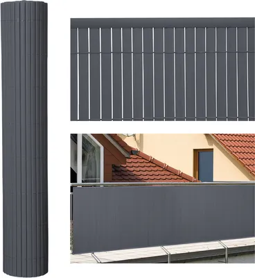 Zdjęcie produktu dla Jopassy PVC ekran prywatności mata prywatność ogrodzenia ekran prywatności dla ogrodzenia balkon wiatrołap szary 90x800cm
