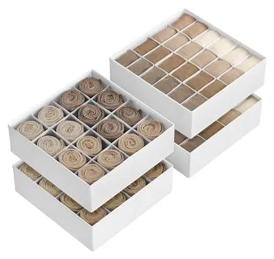 Produktbild von Lade-Organizer Set - Platzsparende Aufbewahrungsboxen für Socken und Unterwäsche - RUS011W01
