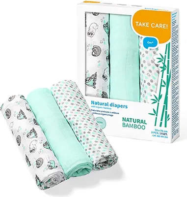 Image de BABYONO | Langes Bamboo - 3 pièces - Vert menthe - Organique et antibactérien - Polyvalent