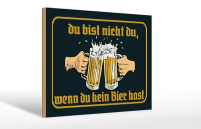 Produktbild von Holzschild  du nicht du wenn kein Bier hast, 30 x 20 cm, Holzschilder Spruch Alkohol