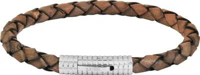 Produktbild von Akzent Echtlederarmband, geflochten mit Edelstahlclipverschluss