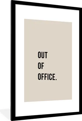 Produktbild von MuchoWow® Gerahmtes Poster Zitate - Außer Haus - Beige 60x90 cm - Poster mit Schwarzem Bilderrahmen Wandposter Rahmen Foto Bilder - Dekoration - Wandposter Wohnzimmer - Hochwertig