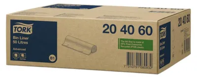 Image de tork 204060 TORK sac poubelle, transparent, 50 litres