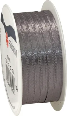 Produktbild von Satinband, 3 mm, Rolle à 10 m Silber