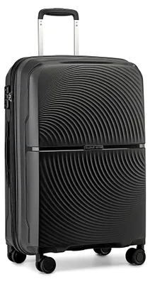 Produktbild von Mittelgroßer Koffer 67x46x27 cm Leichter Reisekoffer aus Polypropylen mit 4 Rollen, Schwarz