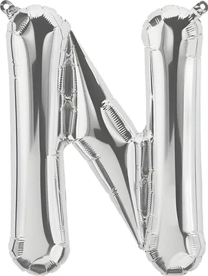 Image de Ballon en plastique lettre N, argent, environ 100 cm