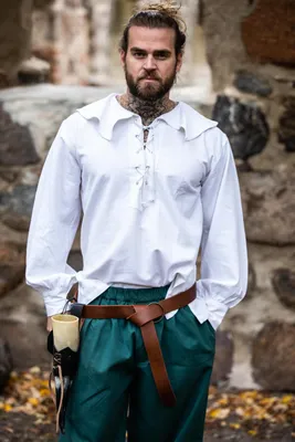 Produktbild von Rundkragenhemd Weiß "Athos" XXXL