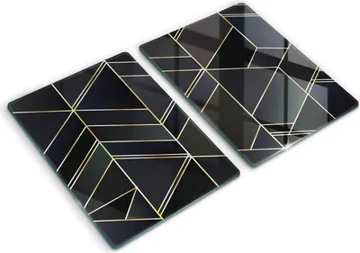 Produktbild von Abdeckung Glas - Küchenabdeckung - 2x40x52 cm - Abdeckplatte -Abstrakte Dreiecke