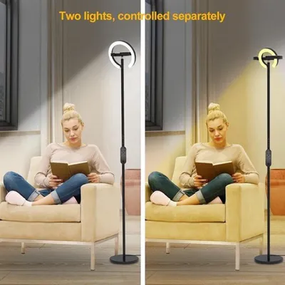 Productafbeelding van Vloerlamp voor binnen - slimme dimbare LED hoekstaande lamp met afstandsbediening