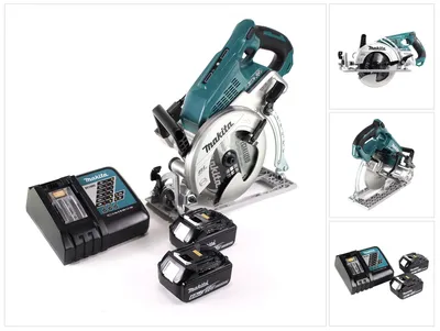 Produktbild von Makita DRS 780 RG Akku Handkreissäge 36V ( 2x18V ) 185 mm Brushless + 2x Akku 6,0Ah + Ladegerät